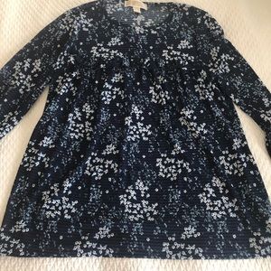 Michael Kors Navy top with flounce sleeve